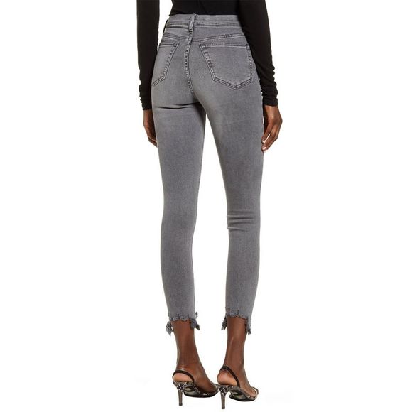 Topshop Womens Jamie Jagged Hem Jeans 26W x 28L Grey - NWT $80 - Picture 2 of 4